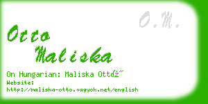 otto maliska business card